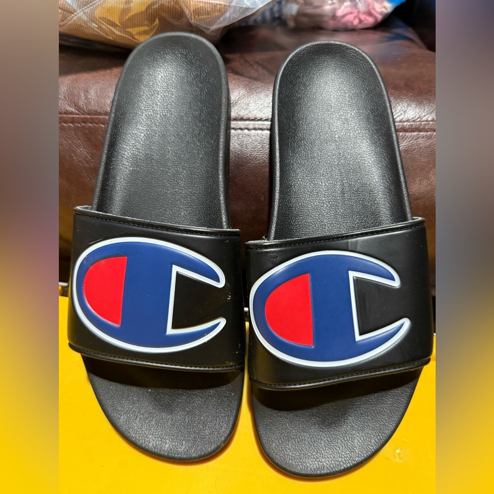 Champion Black Slide Sandals